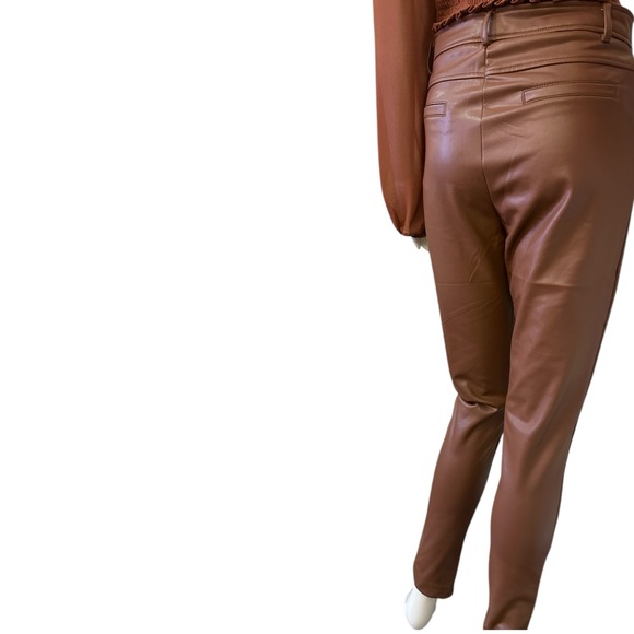 Lock It Faux Leather Pants - Cognac - Picture 2 of 7
